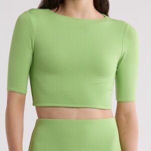 Naked Wardrobe kiwi Green Women's Crop Top NWT SIZE xs
